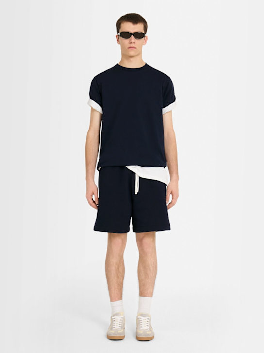 The Core: Cotton sweat shorts - Blue - men_1 | Luisa Via Roma