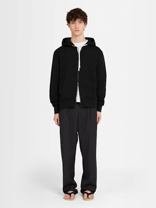 The Core: Hoodie aus Baumwollfleece mit Reißverschluss - Schwarz - men_1 | Luisa Via Roma