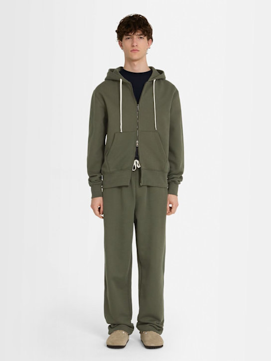 The Core: Full-zip cotton sweatshirt hoodie - Military Green - men_1 | Luisa Via Roma