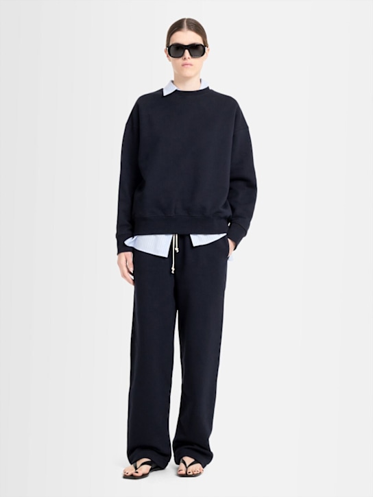 Annagreta: Pantaloni Eva in felpa di cotone - Blu - women_1 | Luisa Via Roma