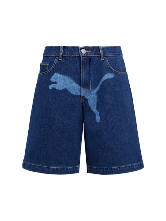 PUMA: A$ap Rocky denim shorts - men_0 | Luisa Via Roma