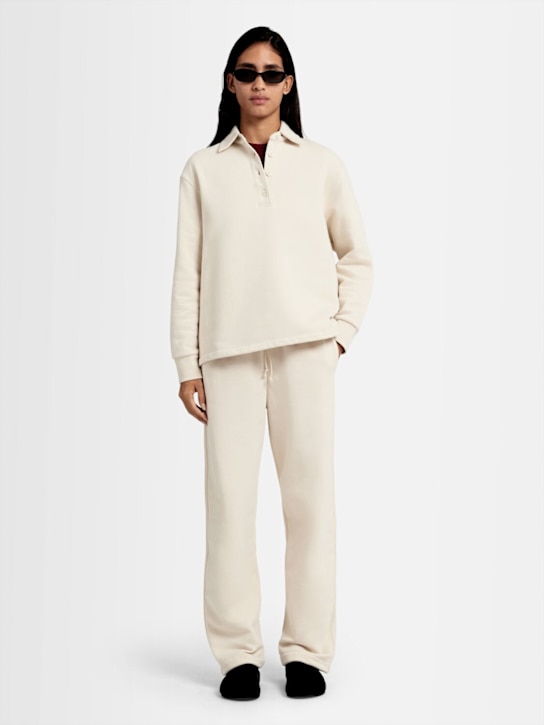 Annagreta: Pantaloni Eva in felpa di cotone - Beige - women_1 | Luisa Via Roma