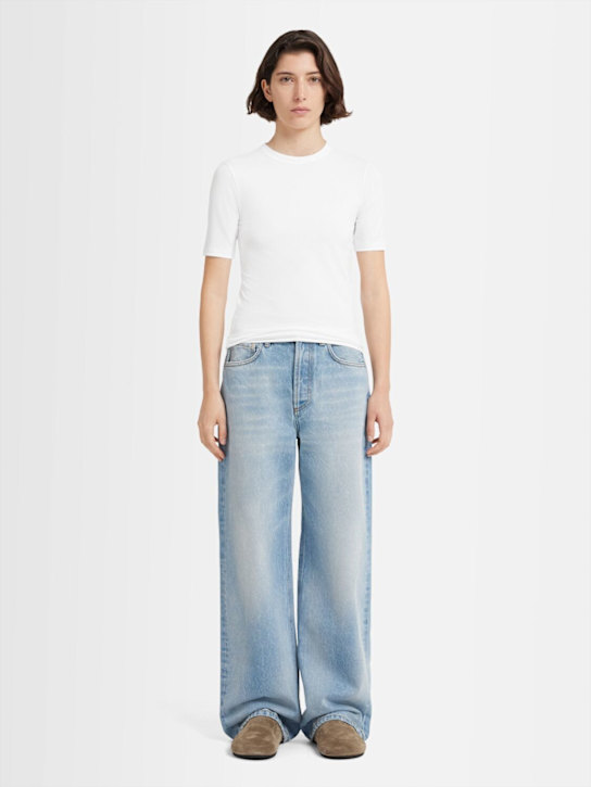 Annagreta: Daisy stretch cotton jersey t-shirt - White - women_1 | Luisa Via Roma
