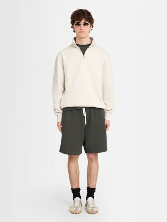 The Core: Cotton sweat shorts - Military Green - men_1 | Luisa Via Roma
