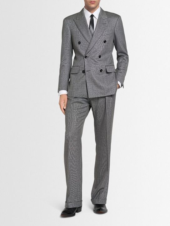 Tom Ford: Birdseye high waist pants - men_1 | Luisa Via Roma