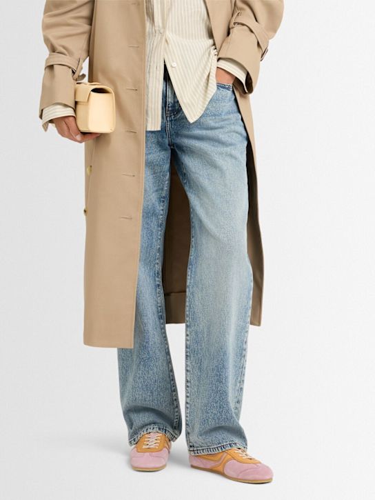 Dries Van Noten: Suede low top sneakers - Blush/Yellow - women_1 | Luisa Via Roma