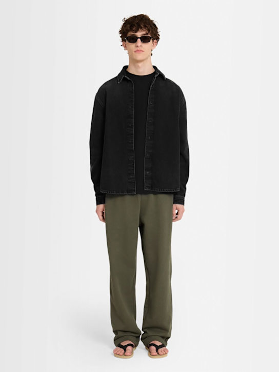 The Core: Straight cotton sweatpants - Military Green - men_1 | Luisa Via Roma