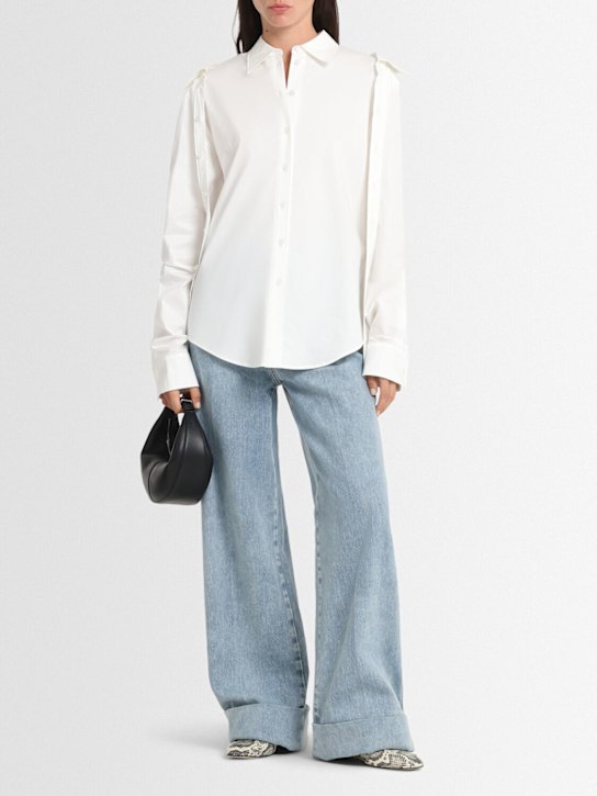 Eenk: Transformable cotton blend shirt - White - women_1 | Luisa Via Roma