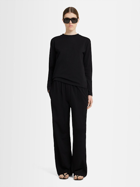 Annagreta: T-shirt Marlene à manches longues en coton - Noir - women_1 | Luisa Via Roma