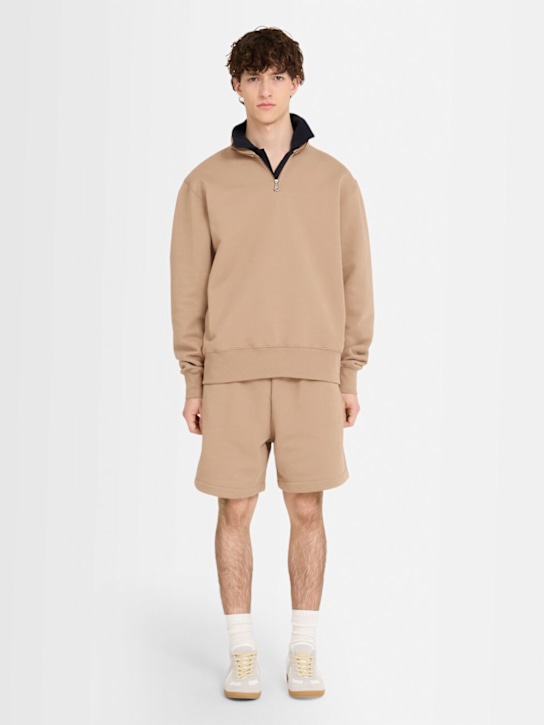 The Core: Cotton sweat shorts - Camel - men_1 | Luisa Via Roma