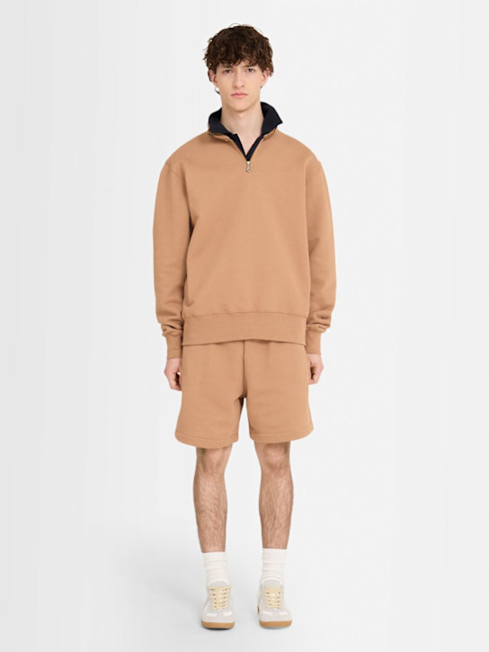 The Core: Cotton sweat shorts - Camel - men_1 | Luisa Via Roma