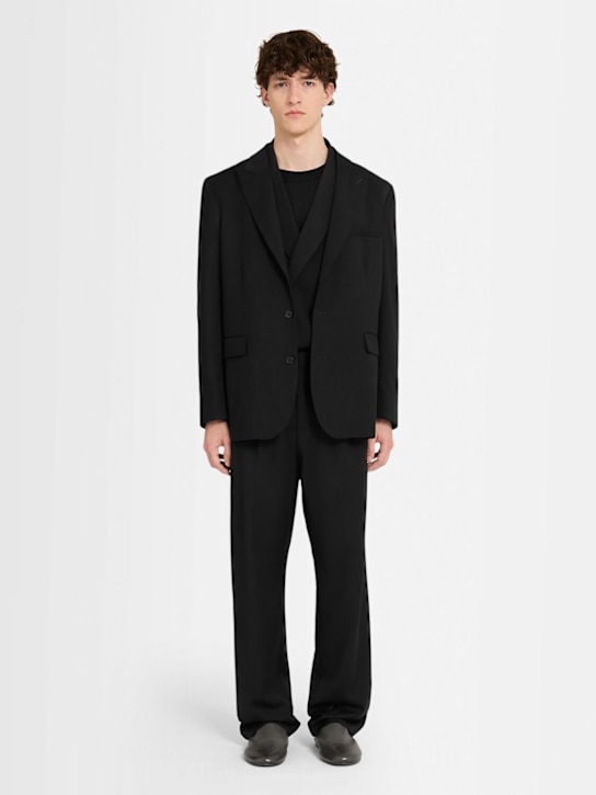 The Core: Single breasted wool twill blazer - Black - men_1 | Luisa Via Roma