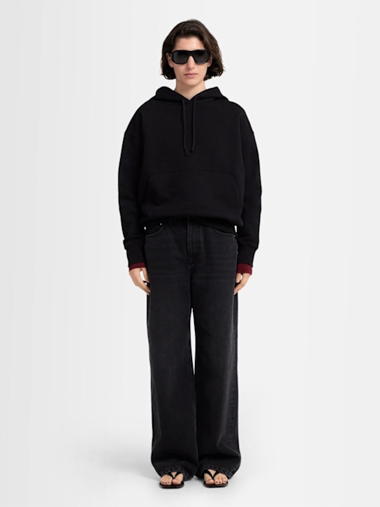 Annagreta: Felpa Judy in cotone felpato con cappuccio - Nero - women_1 | Luisa Via Roma