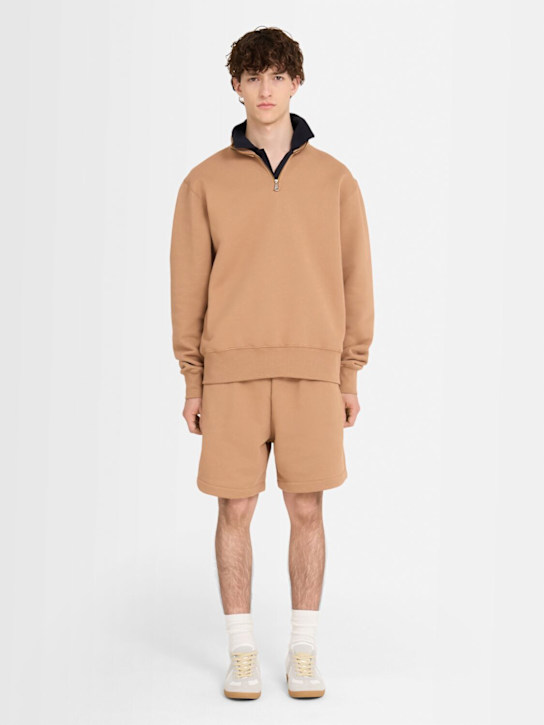The Core: ハーフジップ コットンスウェットシャツ - キャメル - men_1 | Luisa Via Roma