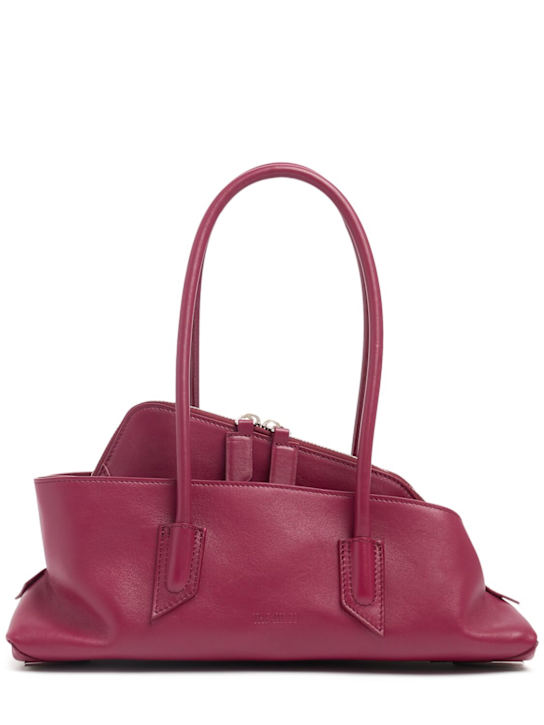 The Attico: Small La Passeggiata soft leather bag - Burgundy - women_0 | Luisa Via Roma