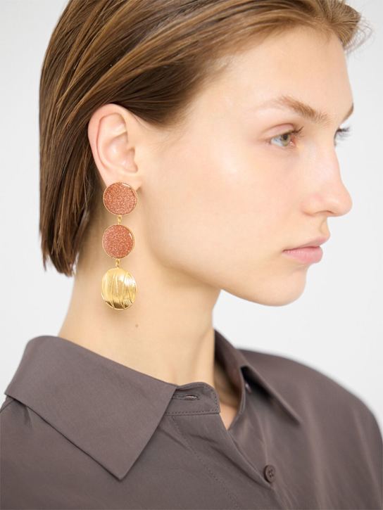 Destree: Sonia geometric double stone earrings - women_1 | Luisa Via Roma