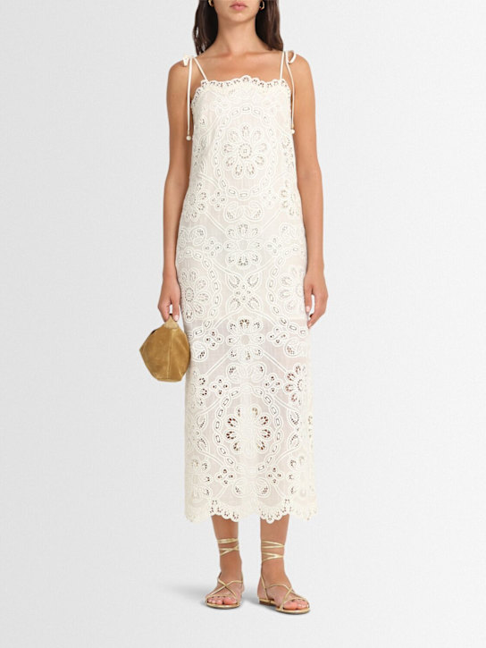 Zimmermann: Rhiannon embroidered midi dress - Ivory - women_1 | Luisa Via Roma