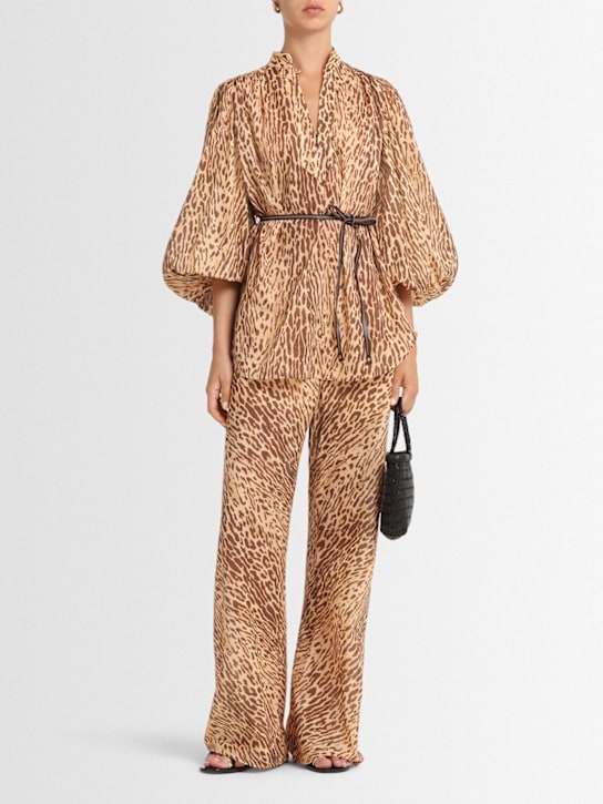 Zimmermann: Cascadian bias cotton pants - Leopard - women_1 | Luisa Via Roma