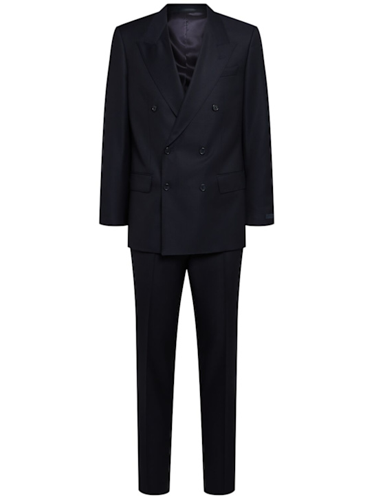 Boss: Wool double breast suit - Dark Blue - men_0 | Luisa Via Roma