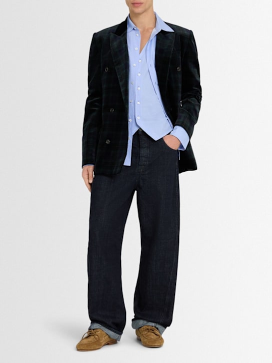 Eenk: Layered cotton shirt - Light Blue - men_1 | Luisa Via Roma