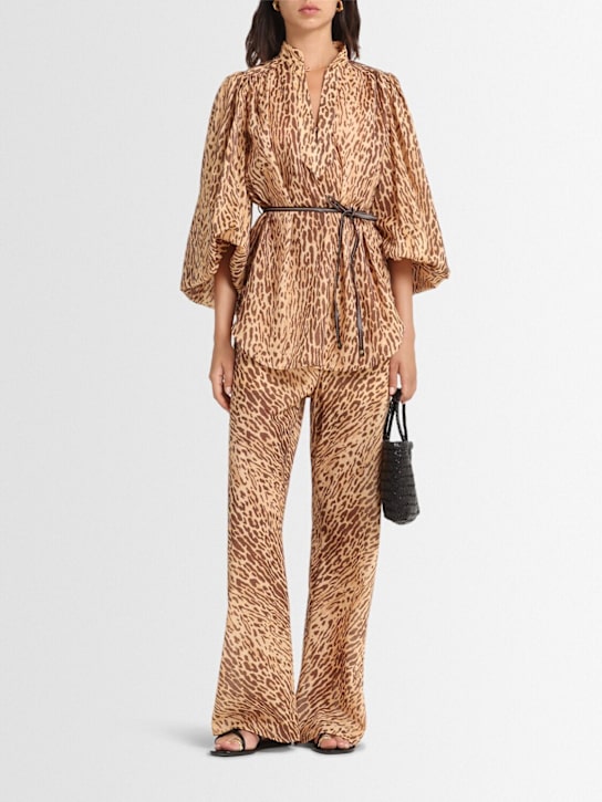 Zimmermann: Cascadian cotton tunic top - Leopard - women_1 | Luisa Via Roma