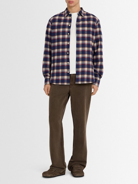 Eenk: Tailored checked cotton blend shirt - Multicolor - men_1 | Luisa Via Roma