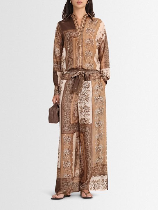 Zimmermann: Lucky silk wide leg pants - women_1 | Luisa Via Roma