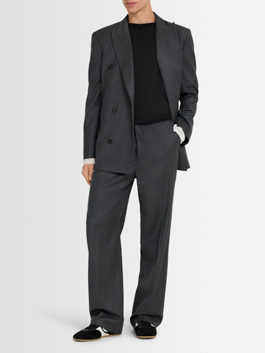 Eenk: Wool straight pants - Grey - men_1 | Luisa Via Roma