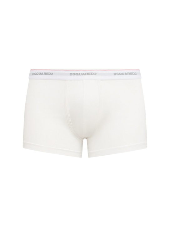 Dsquared2: Pack of 3 cotton blend boxer briefs - White - men_0 | Luisa Via Roma
