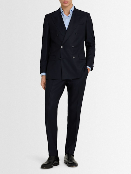 Boss: Wool double breast suit - Dark Blue - men_1 | Luisa Via Roma