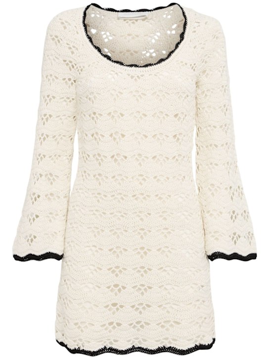 Zimmermann: Rhiannon crochet dress - Cream/Black - women_0 | Luisa Via Roma