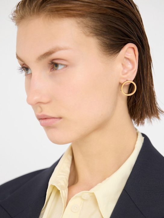 Maison Margiela: Engraved stud earrings w/ star - women_1 | Luisa Via Roma
