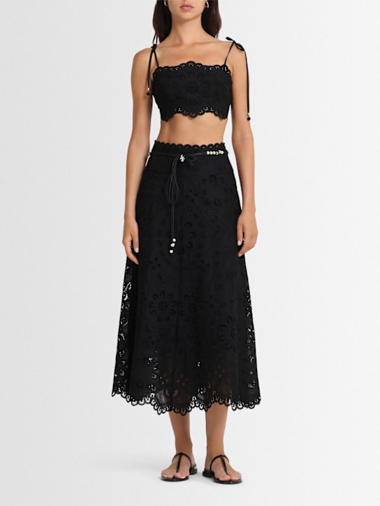 Zimmermann: Rhiannon embroidered top - Black - women_1 | Luisa Via Roma