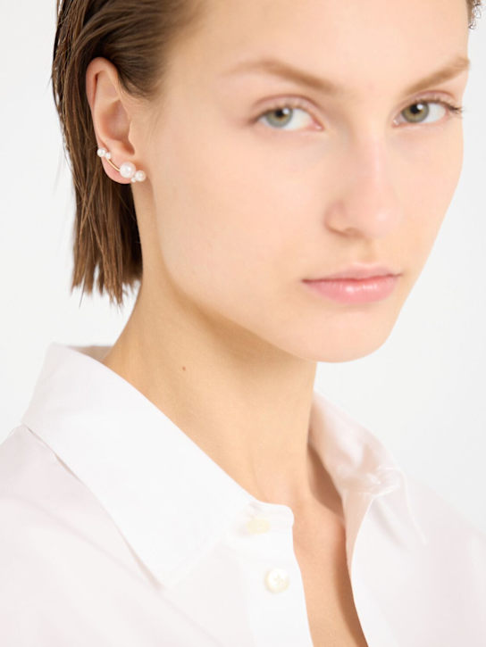 Sophie Bille Brahe: Stellari 14kt gold & pearl mono earring - women_1 | Luisa Via Roma