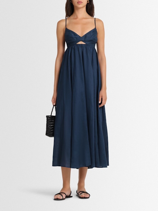 Zimmermann: Ascension twist front linen dress - women_1 | Luisa Via Roma