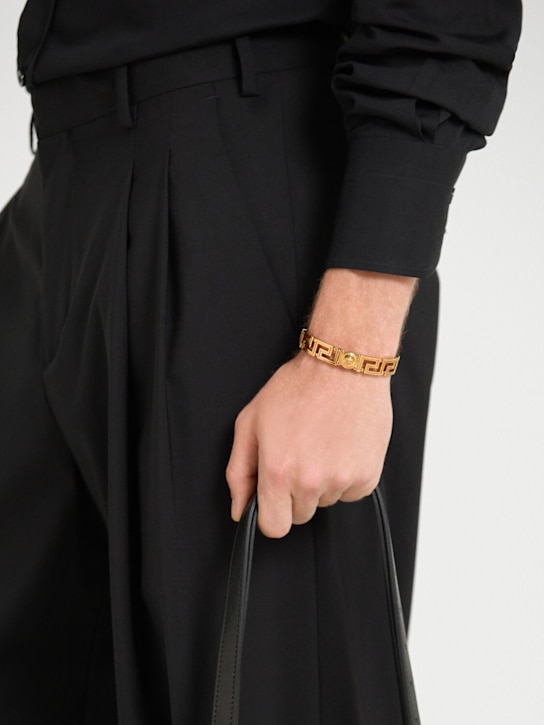 Versace: Greek motif & medusa cuff bracelet - men_1 | Luisa Via Roma