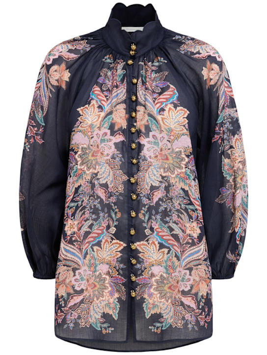 Zimmermann: Rhiannon billowed ramie shirt - women_0 | Luisa Via Roma