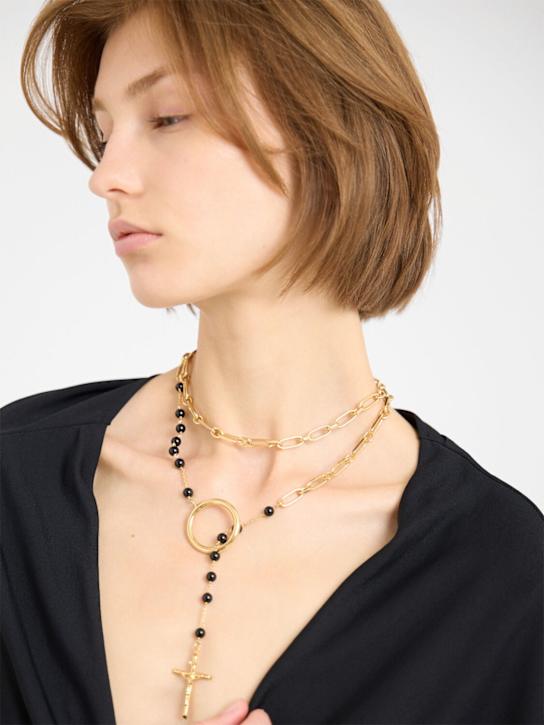 Dolce&Gabbana: Sphere & cross pendant long necklace - women_1 | Luisa Via Roma