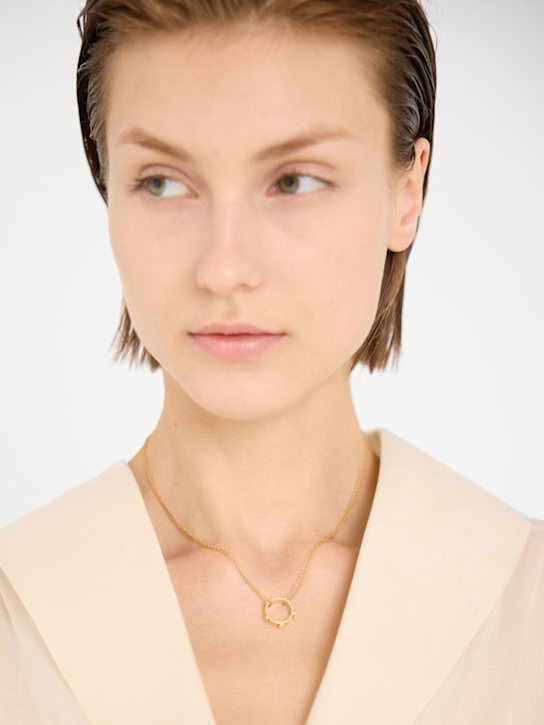 Tory Burch: Miller Stud circle pendant necklace - women_1 | Luisa Via Roma