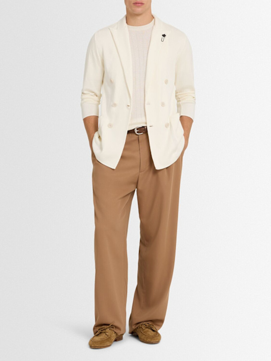 Lardini: Miami wool crepe gabardine pants - men_1 | Luisa Via Roma