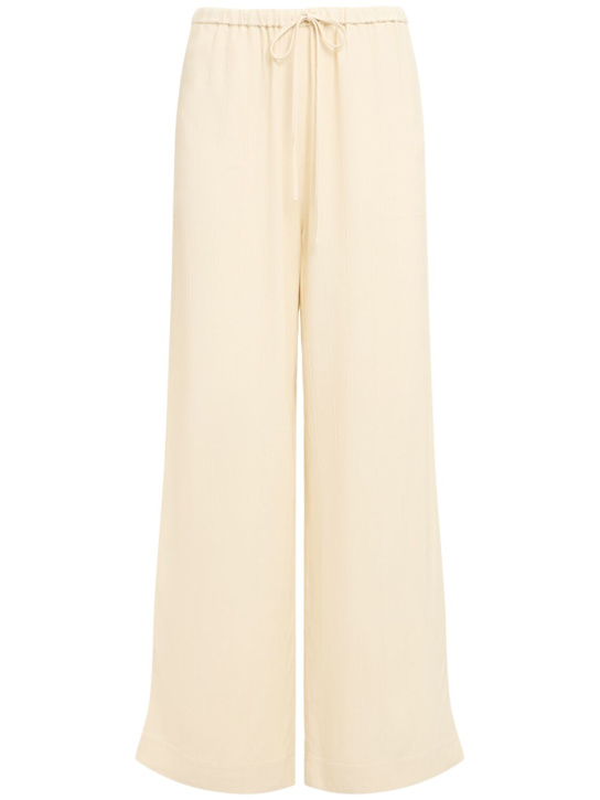 Toteme: Pantalones con cordón - Ecrú - women_0 | Luisa Via Roma