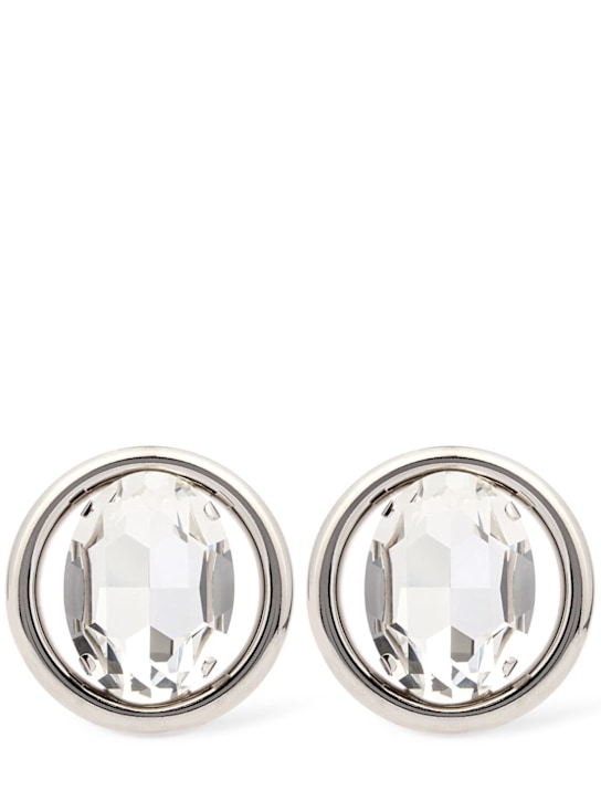 Oval crystal stud earrings