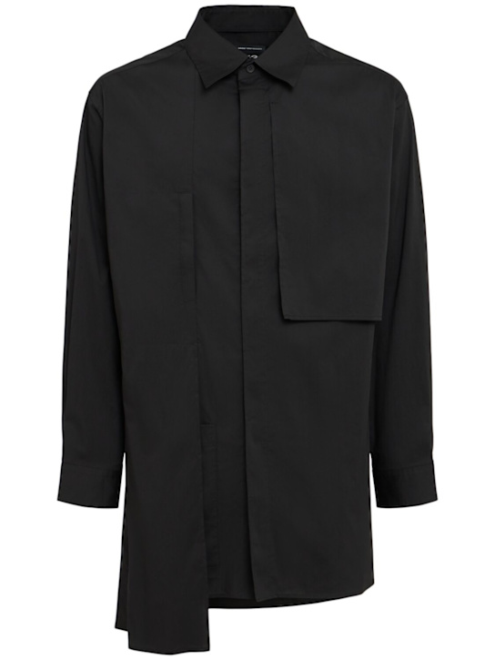Y-3: Asymmetric cotton blend shirt - men_0 | Luisa Via Roma