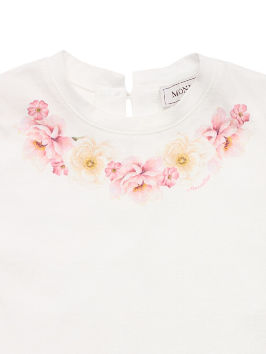 Monnalisa: Printed cotton jersey t-shirt - ホワイト - kids-girls_1 | Luisa Via Roma
