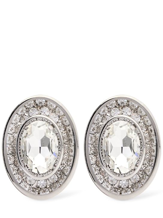 Large oval crystal earrings - Thumbnail 1