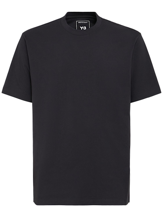 Y-3: GFX cotton short sleeve t-shirt - Black - men_0 | Luisa Via Roma