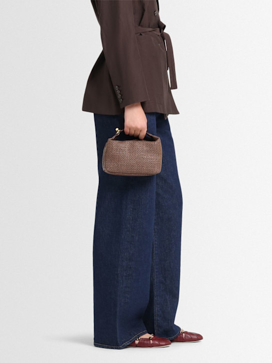 Liffner: Micro Pillow raffia effect pouch - women_1 | Luisa Via Roma