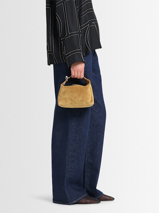 Liffner: Micro Pillow suede pouch - Beige - women_1 | Luisa Via Roma