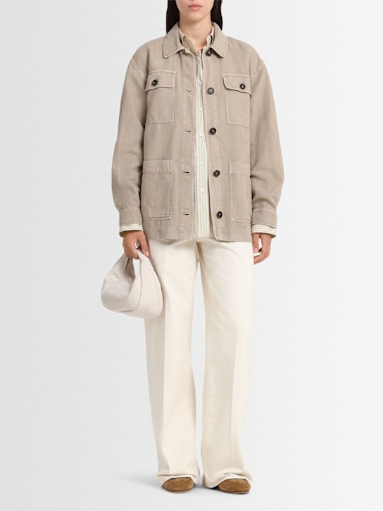 Brunello Cucinelli: Cotton blend jacket - Brown - women_1 | Luisa Via Roma