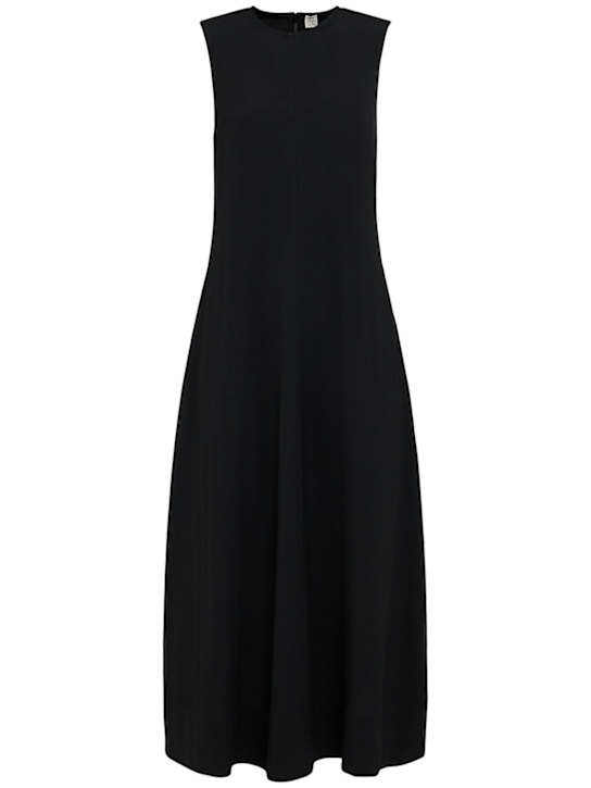 Toteme: Woven stiped long dress - Black - women_0 | Luisa Via Roma